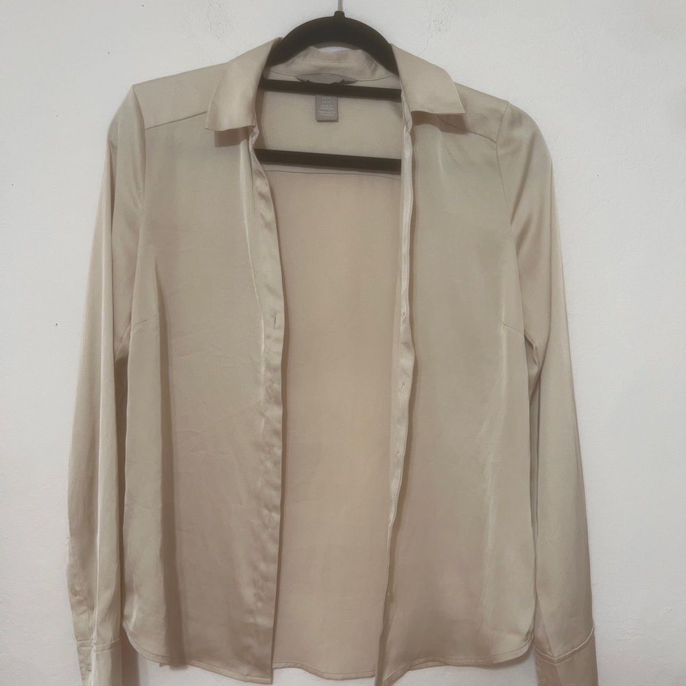 Cream Button-Up Blouse
